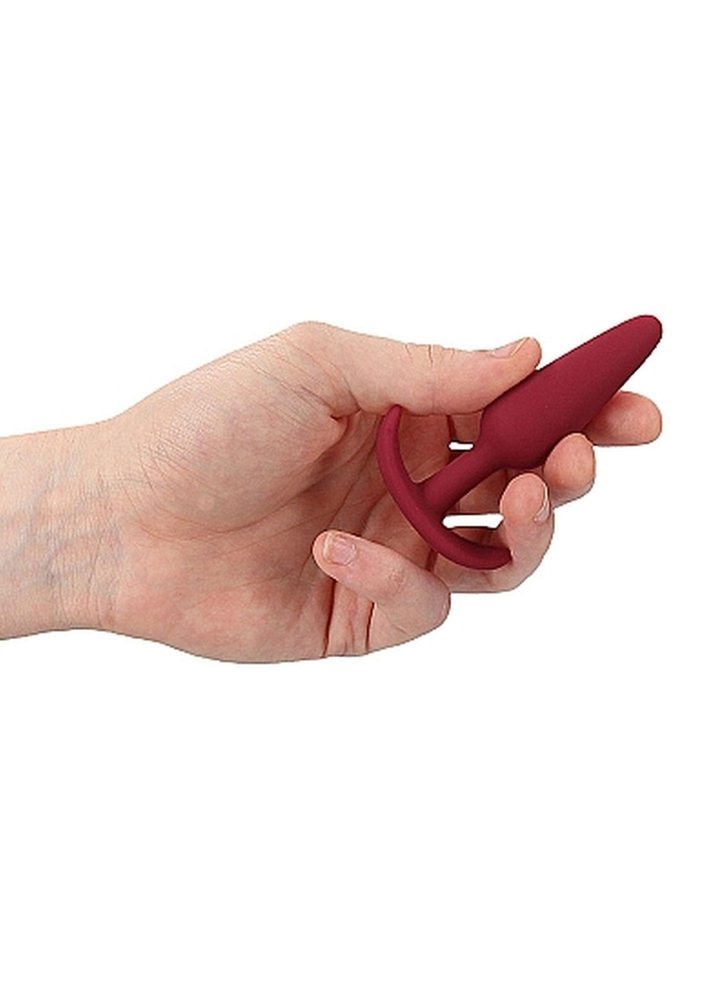 Korek analny silikonowy ShotsToys czerwony z uchwytem