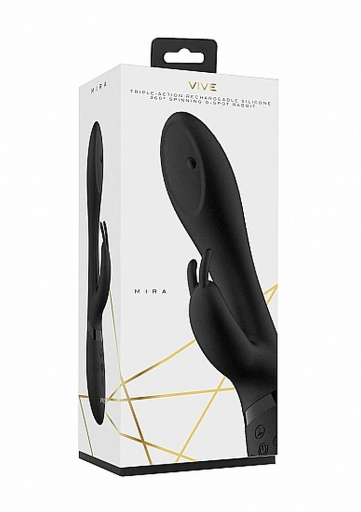 Wibrator króliczek Mira wirujący punkt G Vive silikonowy czarny USB