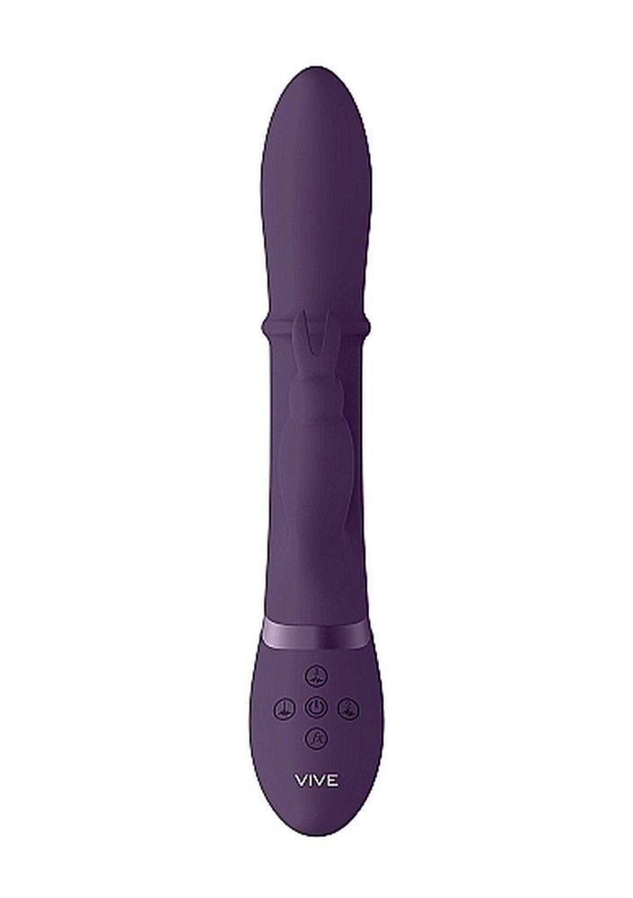 Wibrator króliczek Halo z ruchomym pierścieniem Vive fioletowy 14 cm