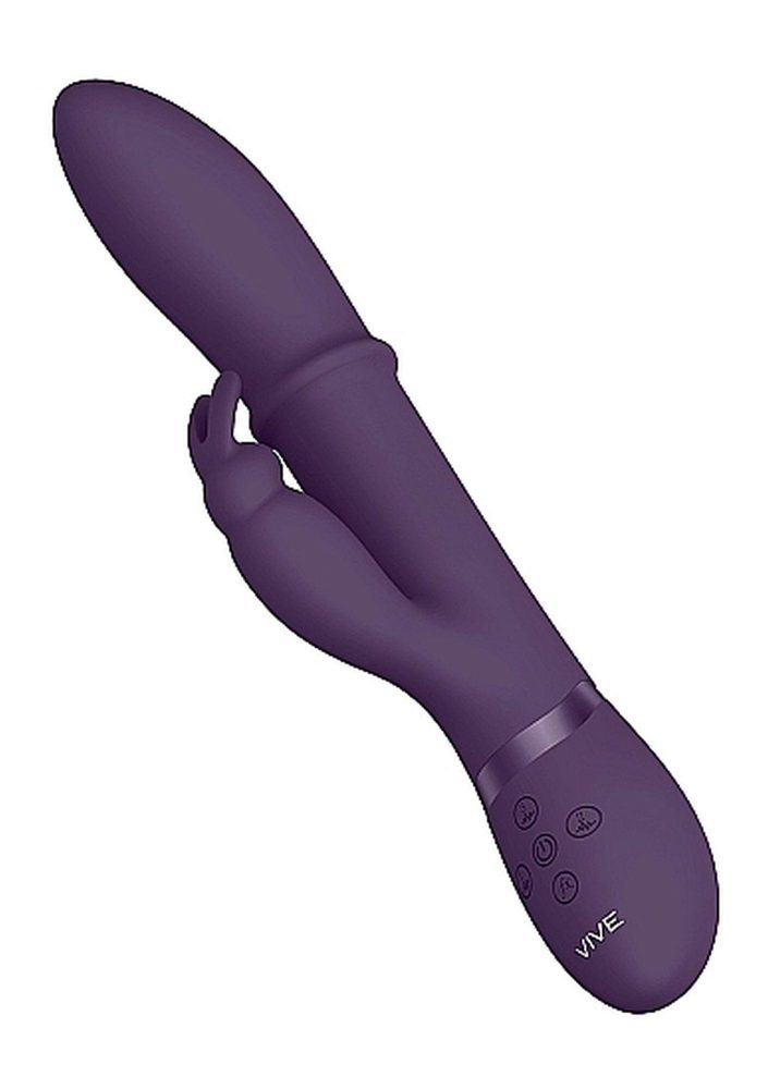 Wibrator króliczek Halo z ruchomym pierścieniem Vive fioletowy 14 cm