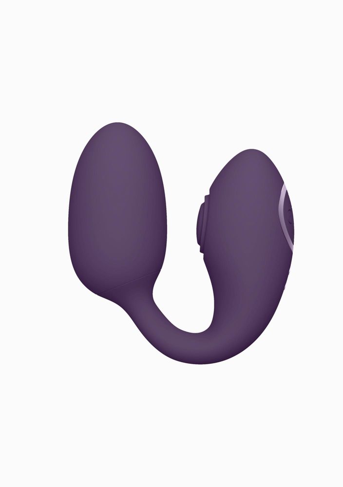 Dwusilnikowy stymulator łechtaczki i punktu G Vive Aika fioletowy USB 9cm