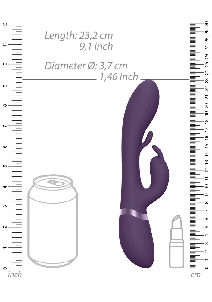 Wibrator króliczek Vive Tama fioletowy silikonowy 27 cm USB