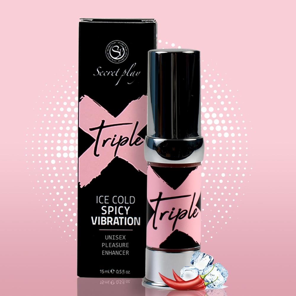 Żel Triple X 3w1 unisex chłodzący rozgrzewający wibrujący Secret Play 15ml