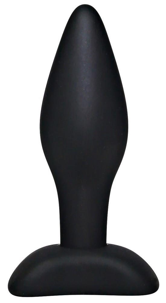 Korek analny silikonowy Black Velvets czarny mały 9 cm