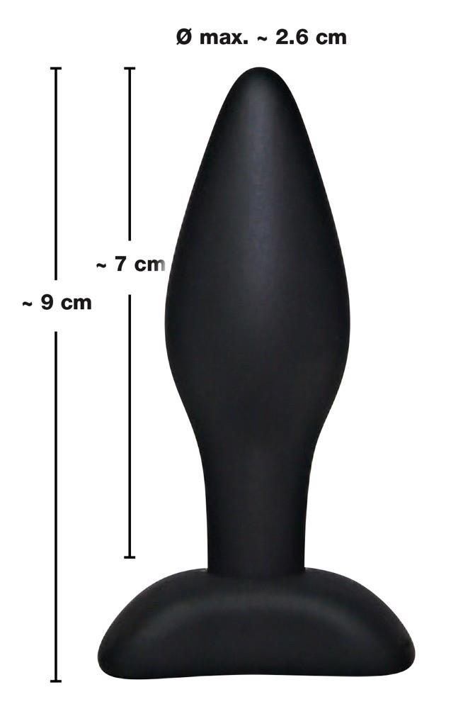 Korek analny silikonowy Black Velvets czarny mały 9 cm