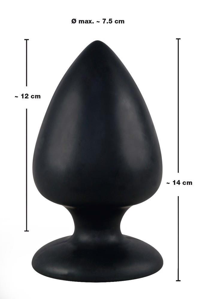 Korek analny Black Velvets silikonowy duży z przyssawką 14 cm