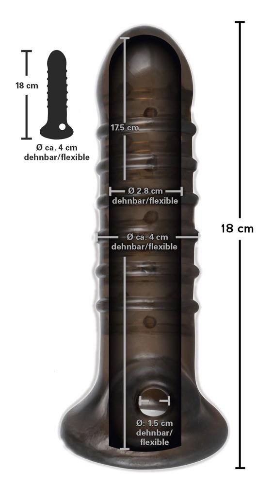 Przedłużka na penisa Rebel dymna 18 cm TPR