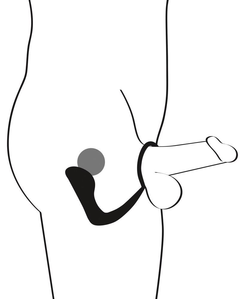 Pierścień erekcyjny z korkiem analnym Black Velvets czarny 10 cm