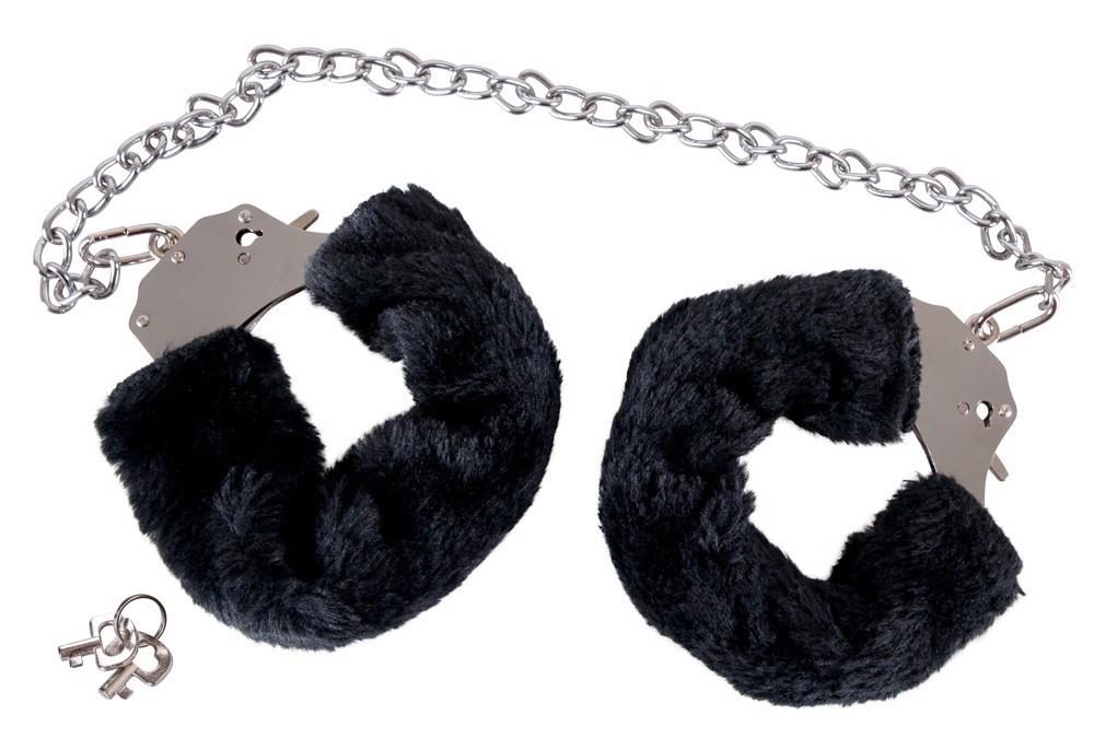 Kajdanki pluszowe You2Toys czarne z łańcuchem 44 cm