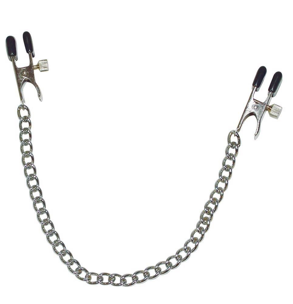 Klipsy na sutki z łańcuchem Fetish Collection 30 cm metalowe