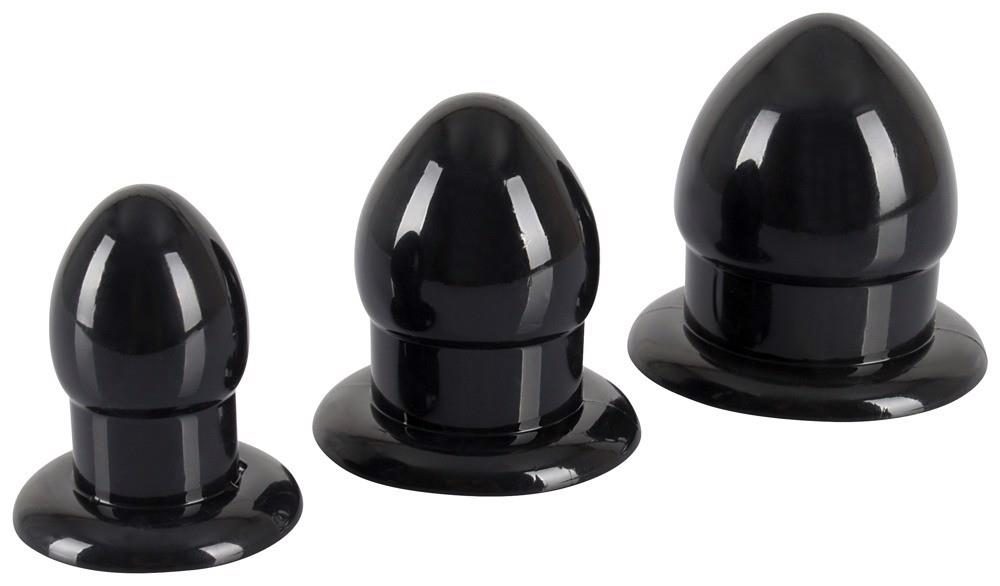 Zestaw 3 czarnych korków analnych rozprężających You2Toys TPR