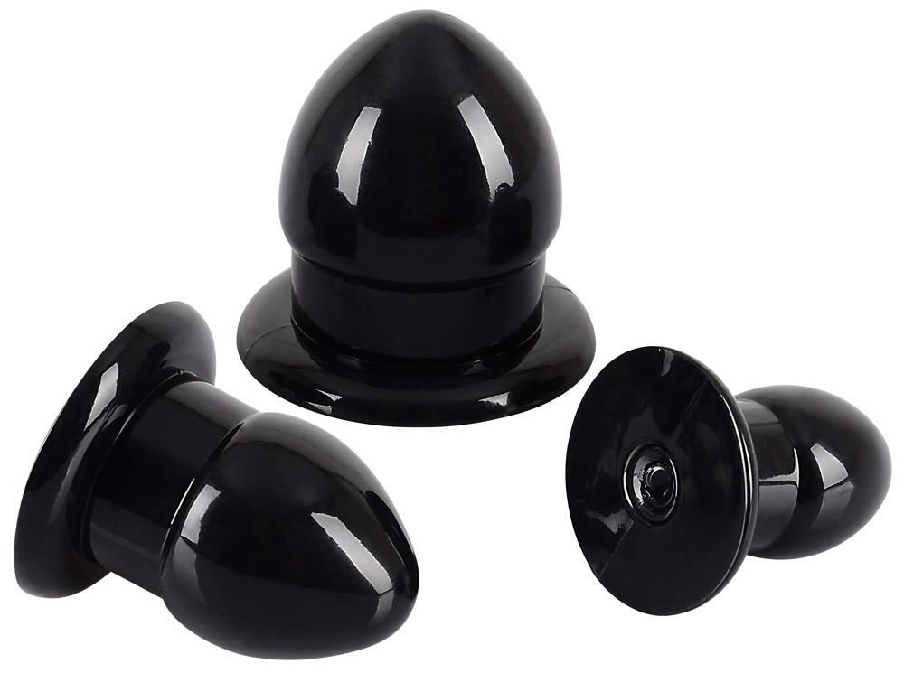 Zestaw 3 czarnych korków analnych rozprężających You2Toys TPR