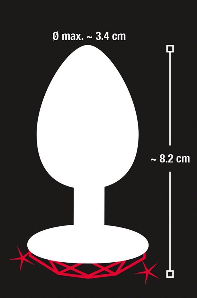 Korek analny Diamond aluminium You2Toys z czerwonym kamieniem 8,2 cm
