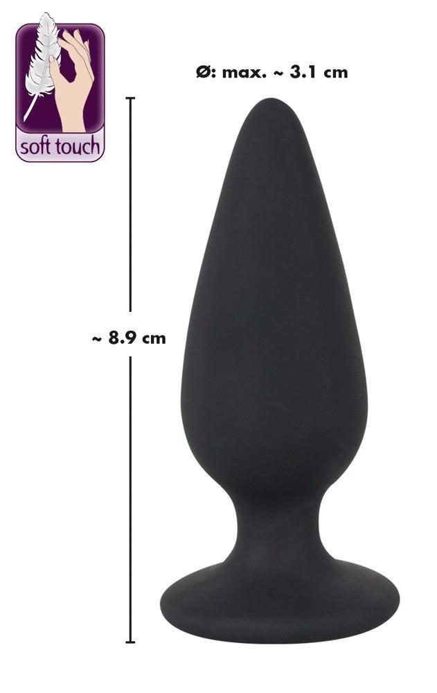 Korek analny Heavy Black Velvets M czarny 8,9 cm