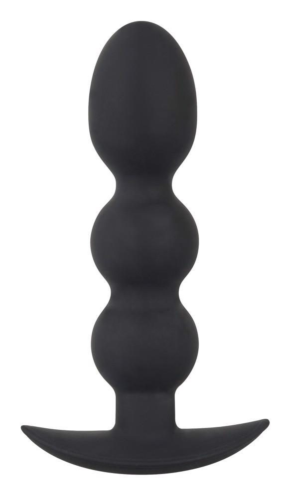 Korek analny kulowy Black Velvets Heavy Beads czarny silikonowy 13,3 cm