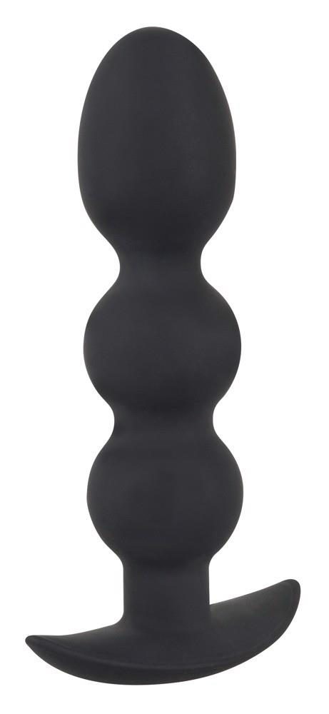 Korek analny kulowy Black Velvets Heavy Beads czarny silikonowy 13,3 cm