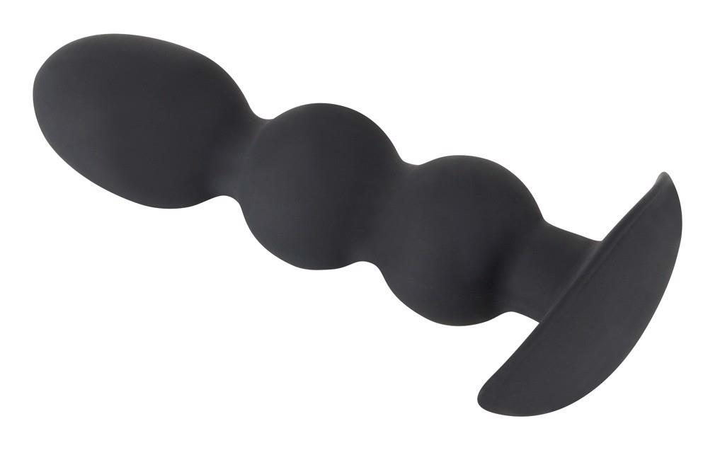 Korek analny kulowy Black Velvets Heavy Beads czarny silikonowy 13,3 cm
