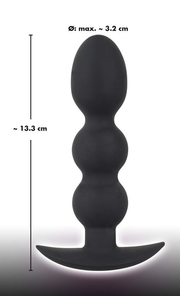 Korek analny kulowy Black Velvets Heavy Beads czarny silikonowy 13,3 cm