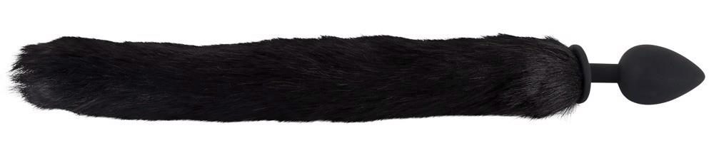 Korek analny z ogonem i uszami kota Bad Kitty czarny 9 cm