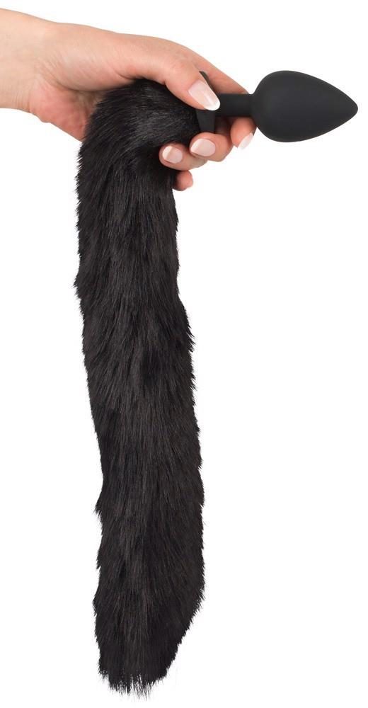 Korek analny z ogonem i uszami kota Bad Kitty czarny 9 cm