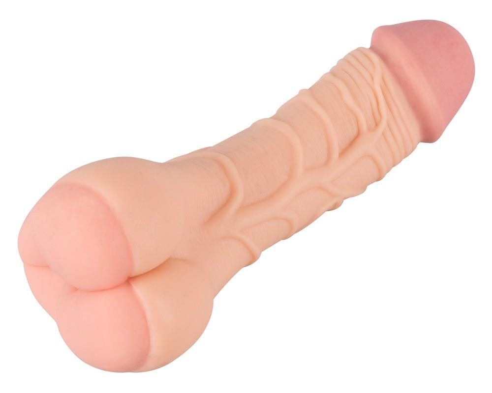 Masturbator Nature Skin 2w1 przedłużka penisa TPE 21 cm
