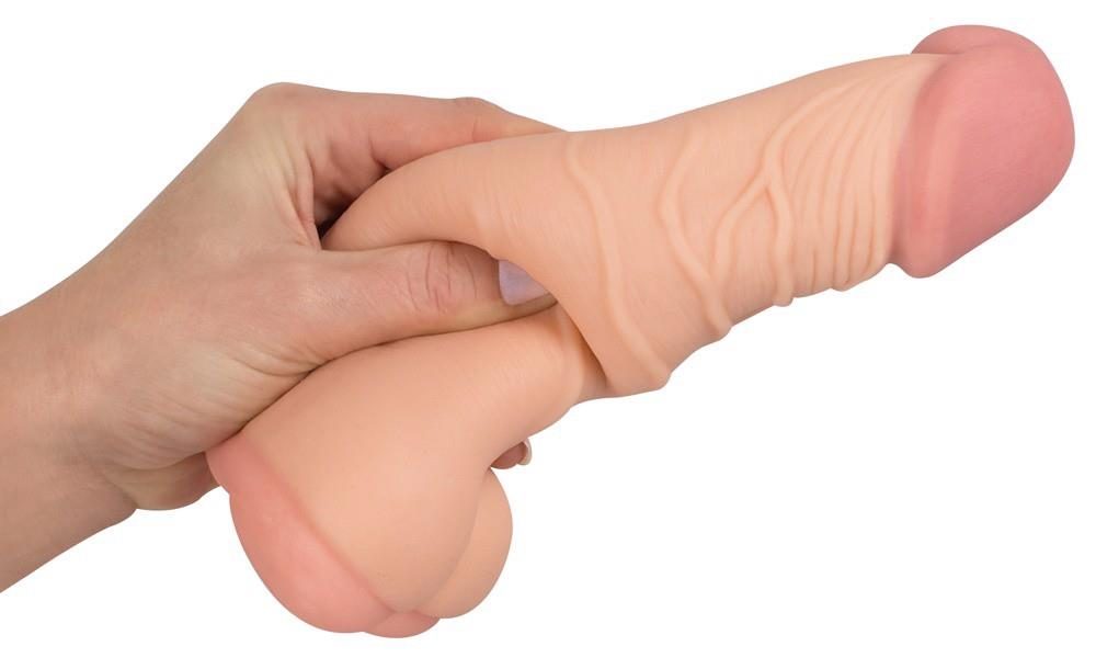Masturbator Nature Skin 2w1 przedłużka penisa TPE 21 cm