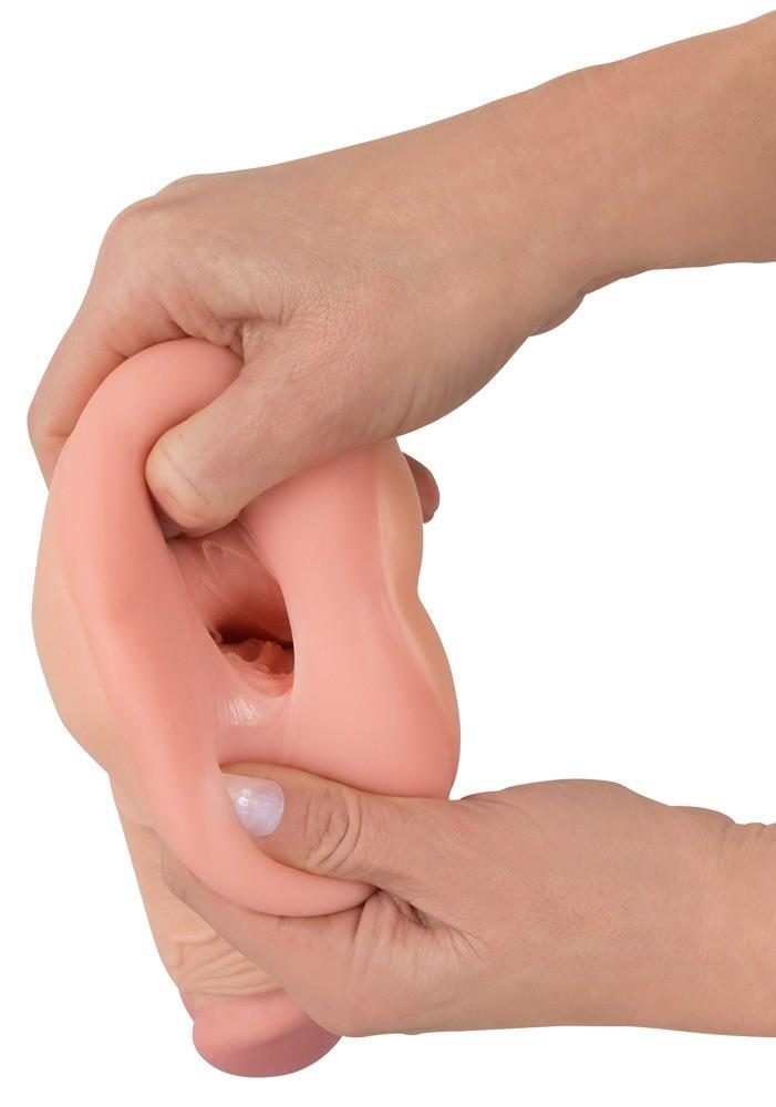 Masturbator Nature Skin 2w1 przedłużka penisa TPE 21 cm