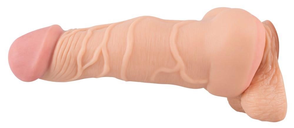 Masturbator Nature Skin 2w1 przedłużka penisa TPE 21 cm