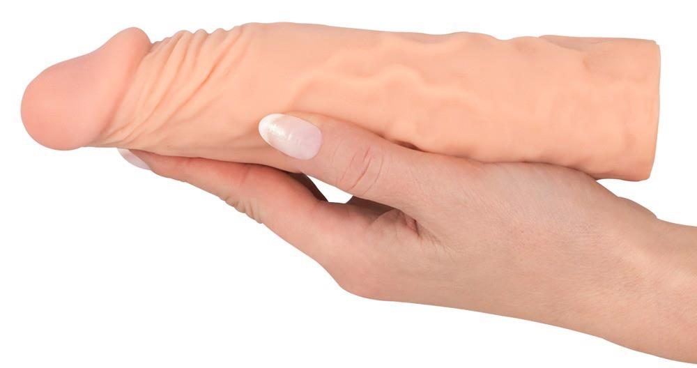 Wrażliwa przedłużka penisa Nature Skin 20 cm z wydłużeniem 3 cm