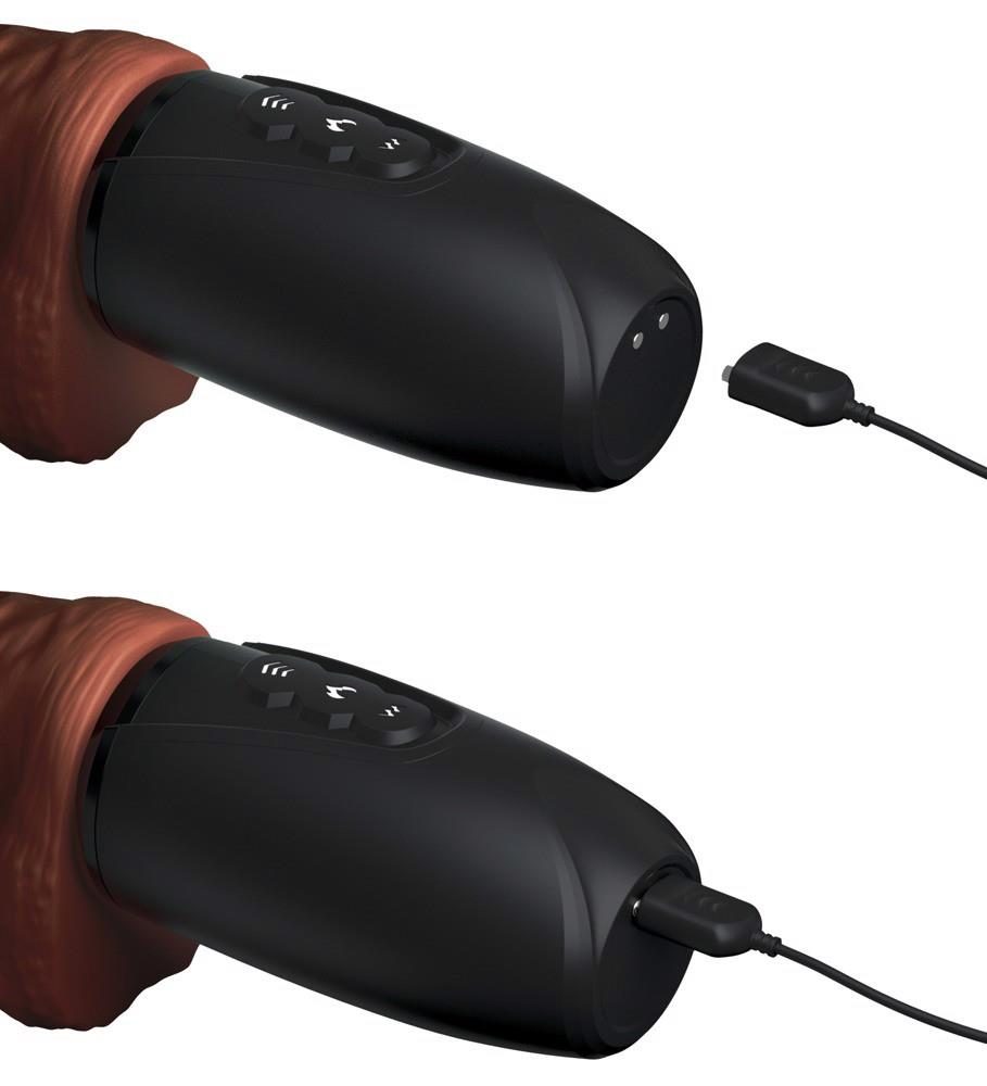 Wibrator z pchnięciami King Cock Plus z jądrami 29 cm