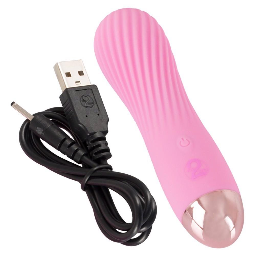 Mini wibrator Cuties różowy silikonowy USB 12,5 cm