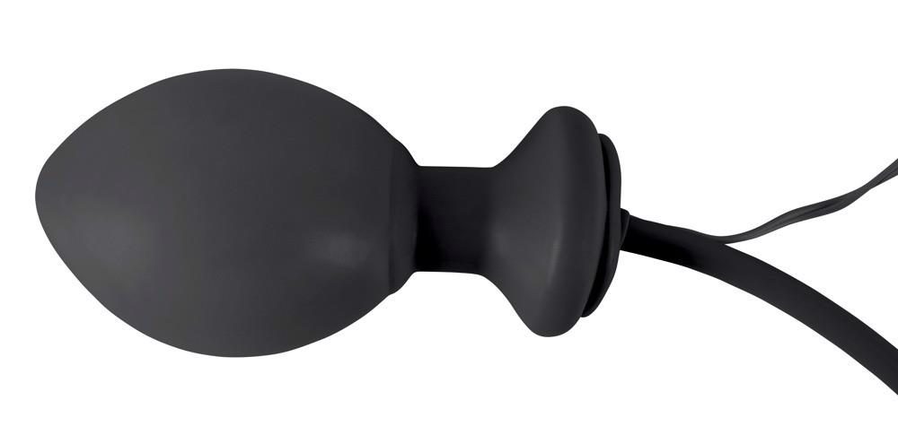 Nadmuchiwany wibrujący korek analny Seven Creations czarny 12 cm