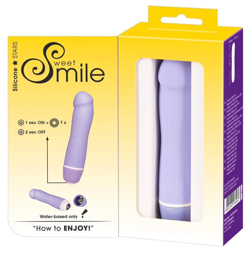 Mini wibrator Sweet Smile fioletowy silikonowy 12 cm