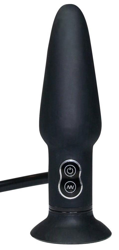 Wibrujący pompowany korek analny silikonowy You2Toys czarny 17 cm