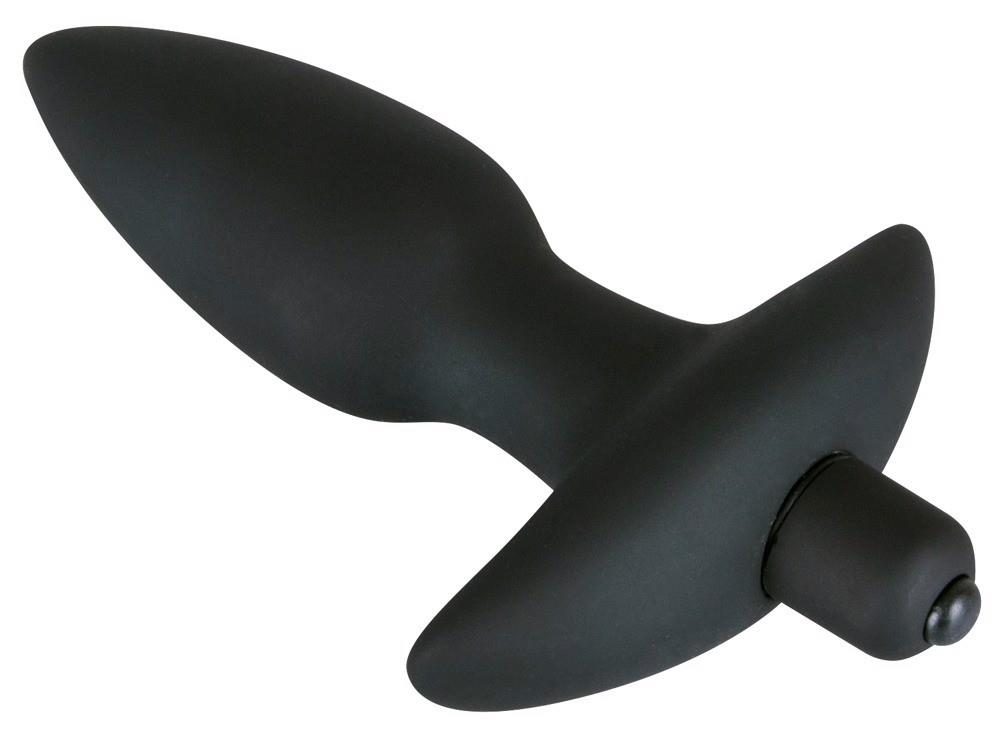 Wibrujący korek analny Black Velvets silikonowy czarny 15 cm