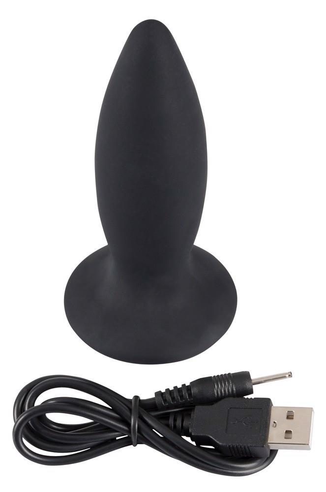 Korek analny wibrujący Black Velvets silikonowy USB 11 cm