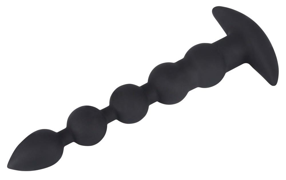 Łańcuch kulkowy analny wibrujący Black Velvets silikon USB 21 cm