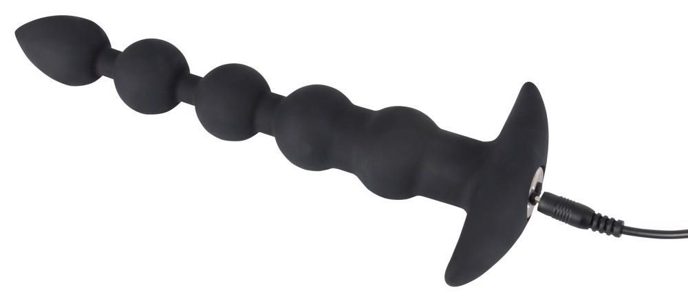 Łańcuch kulkowy analny wibrujący Black Velvets silikon USB 21 cm