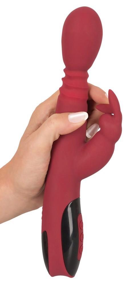 Wibrator króliczek You2Toys silikonowy czerwony rozgrzewający 26,5 cm USB