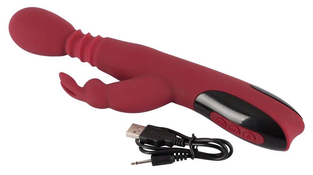 Wibrator króliczek You2Toys silikonowy czerwony rozgrzewający 26,5 cm USB