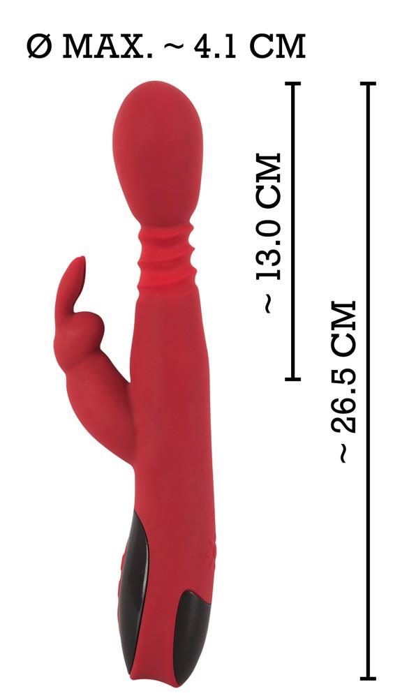 Wibrator króliczek You2Toys silikonowy czerwony rozgrzewający 26,5 cm USB