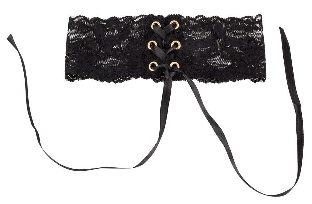 Choker koronkowy z satynową tasiemką Cottelli