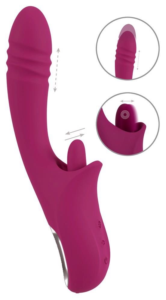 Wibrator Javida silikonowy z ruchomą stymulacją USB 22 cm