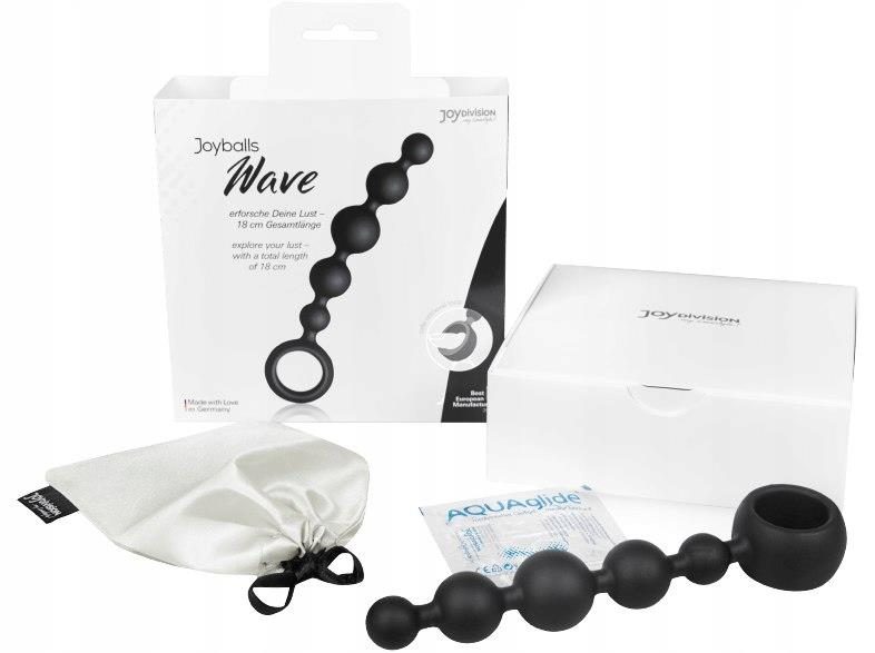 Kulki analne Joyballs Wave długie czarne silikonowe 29 cm