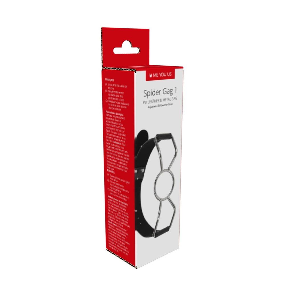 Knebel Me You Us Spider Gag czarny skóra PU