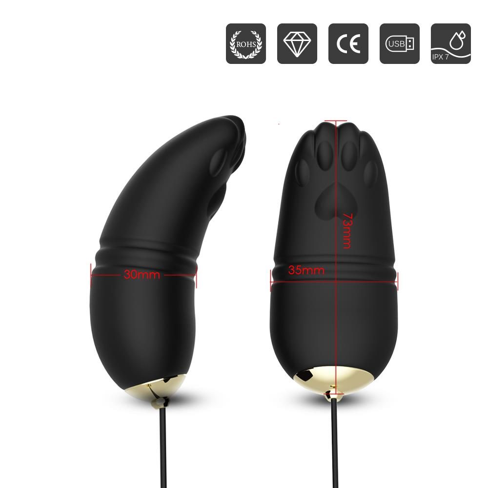 Jajeczko wibrujące Kitty silikonowe zdalne czarny USB