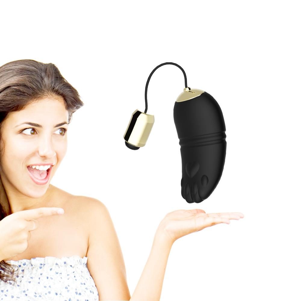Jajeczko wibrujące Kitty silikonowe zdalne czarny USB