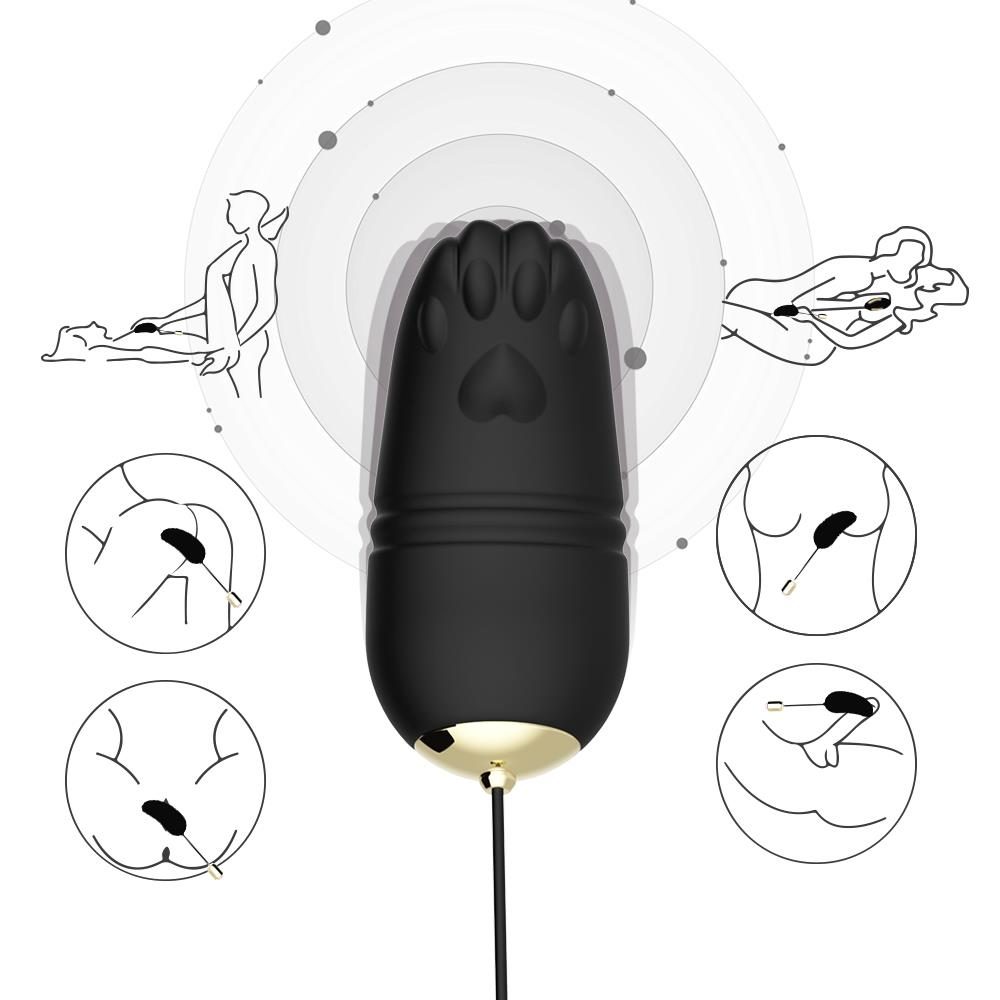 Jajeczko wibrujące Kitty silikonowe zdalne czarny USB