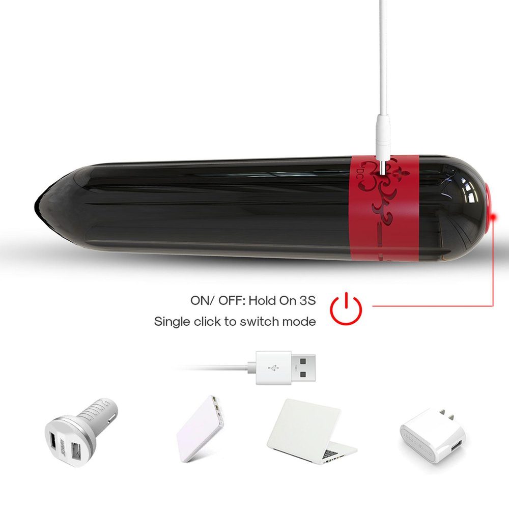 Mini wibrator silikonowy Rocket B Series Joy czarny USB wodoodporny