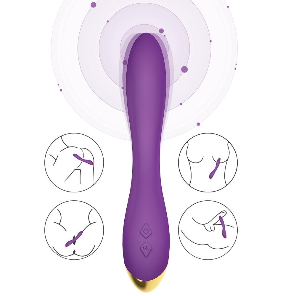 Wibrator punktu G Flamingo fioletowy silikonowy USB wodoodporny 22 cm